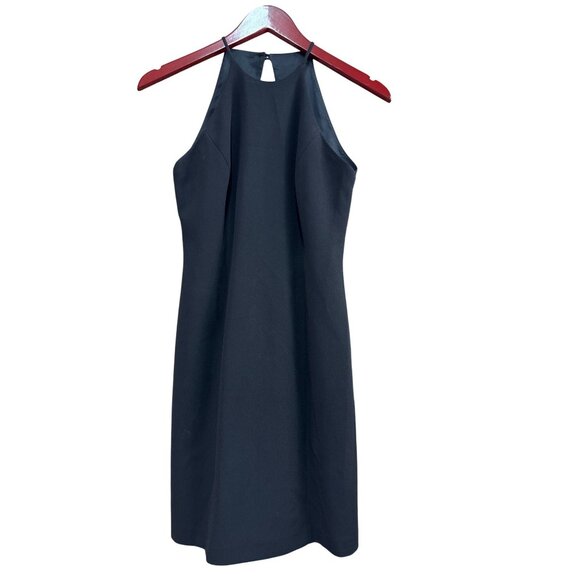Black Halter Neck Sleeveless Cocktail Dress Knee Length - Picture 1 of 10
